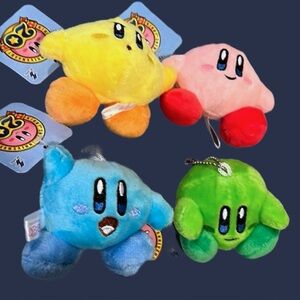 20th Anniversary Kirby 3” plush hanging video game figure blue yellow pink green